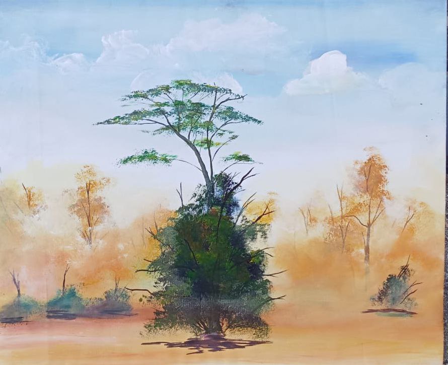 Green Acacia Landscape - Print